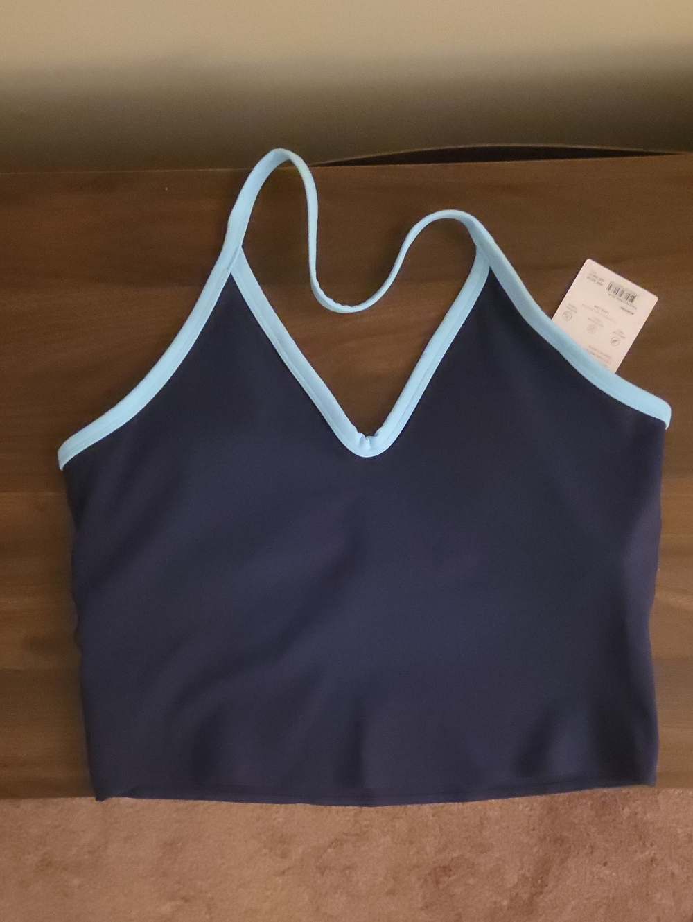 Women’s Navy Top with Light Blue Trim